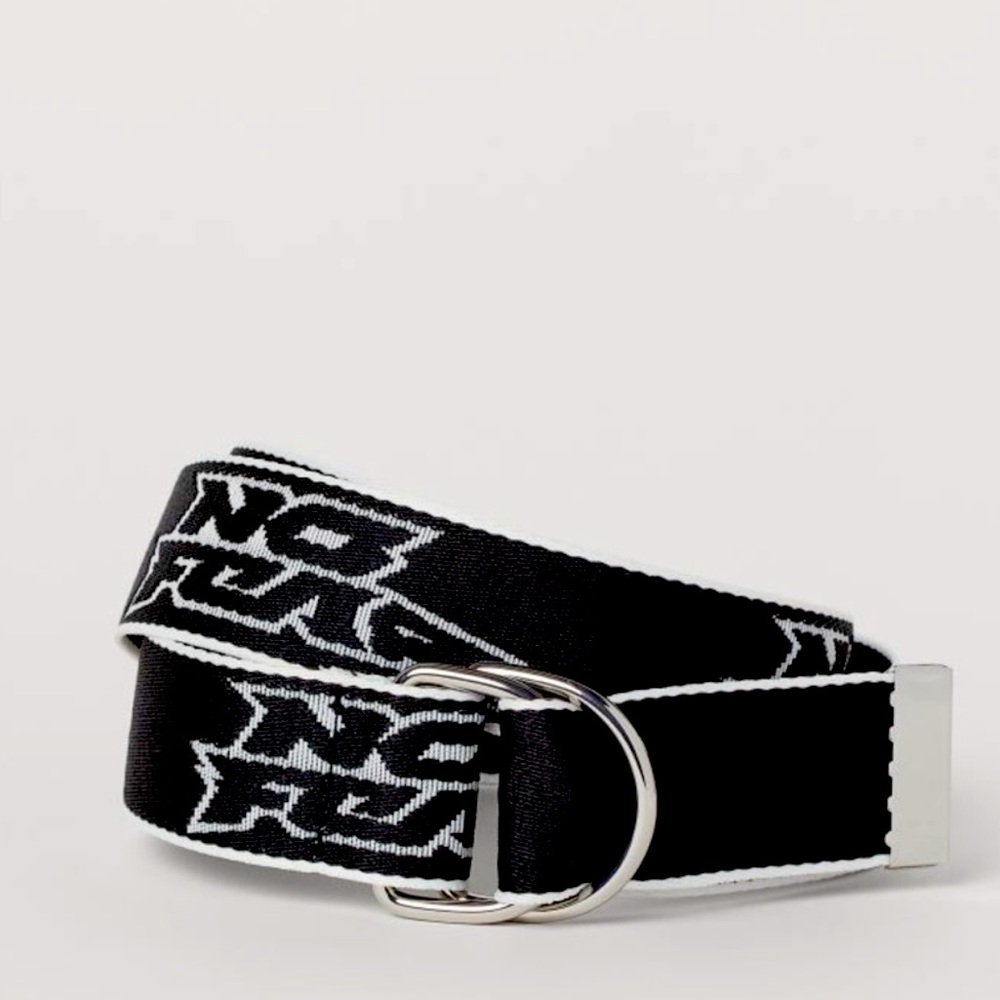 Black No Fear H&M Jacquard-patterned Belt size Small XS new never worn